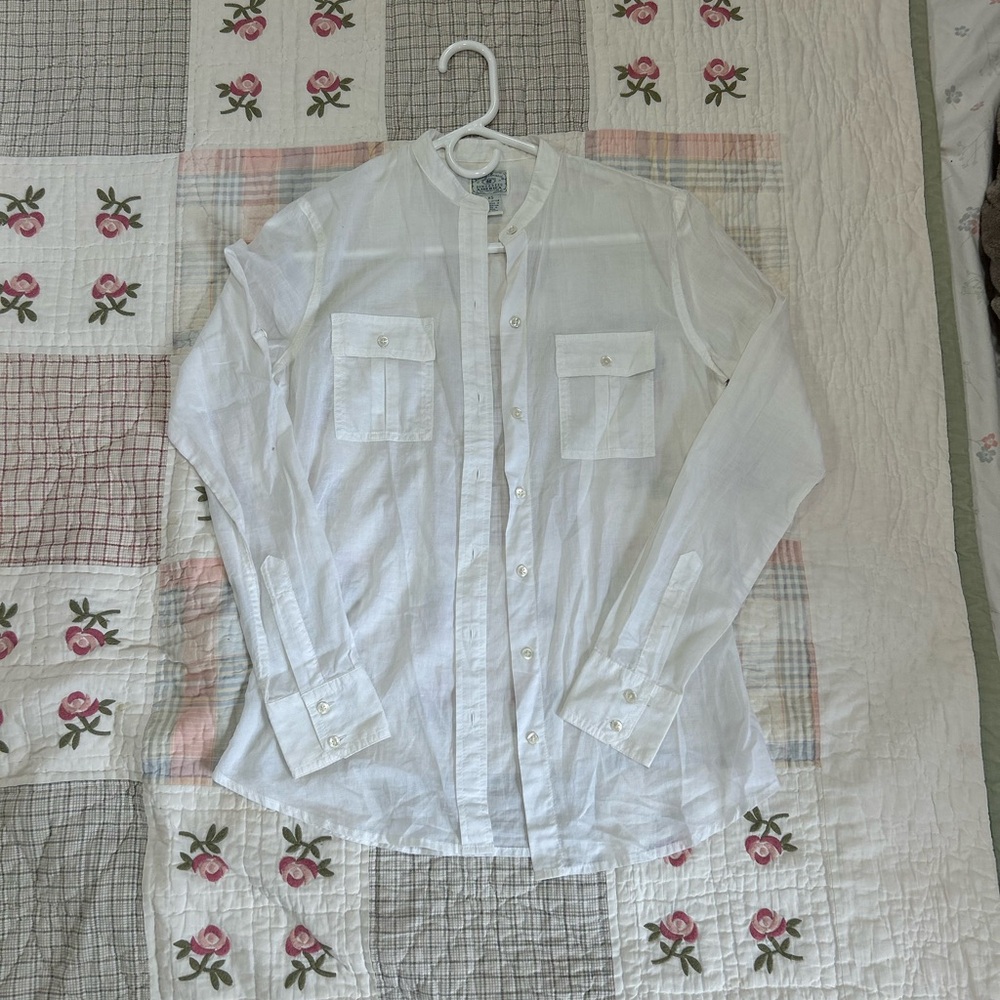 Lucky Brand White Cotton Dungarees Shirt